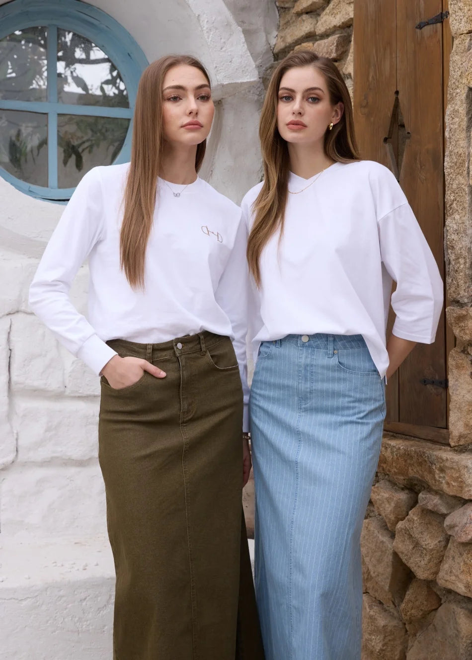 AS SS26 oversize loose T-shirt dress + V neck T-shirt  + skirt  set casual style  woman clothes